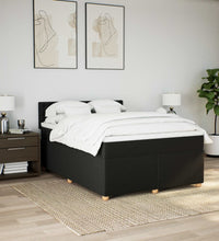 Boxspringbett mit Matratze Schwarz 140x200 cm Stoff