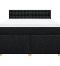 Boxspringbett mit Matratze Schwarz 140x200 cm Stoff
