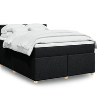 Boxspringbett mit Matratze Schwarz 140x200 cm Stoff