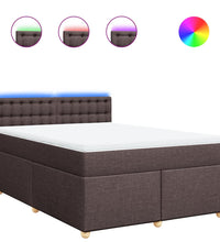 Boxspringbett mit Matratze Dunkelbraun 140x200 cm Stoff
