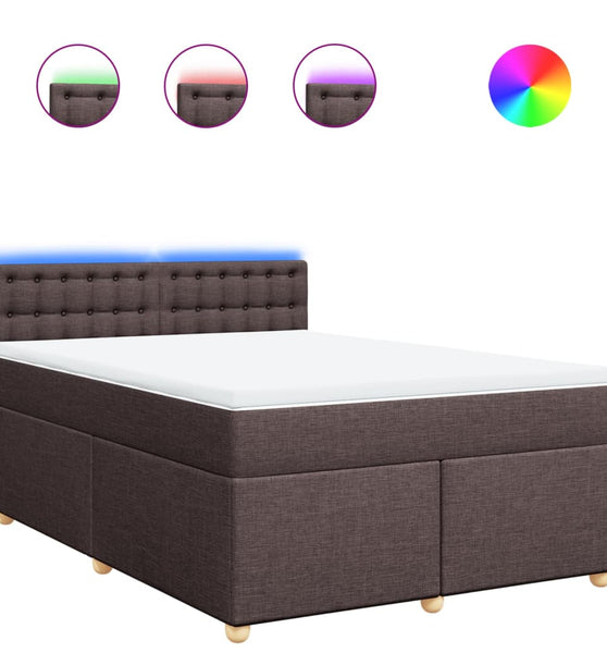 Boxspringbett mit Matratze Dunkelbraun 140x200 cm Stoff