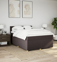 Boxspringbett mit Matratze Dunkelbraun 140x200 cm Stoff