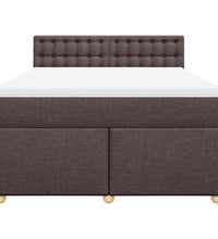 Boxspringbett mit Matratze Dunkelbraun 140x200 cm Stoff