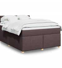 Boxspringbett mit Matratze Dunkelbraun 140x200 cm Stoff