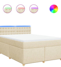 Boxspringbett mit Matratze Creme 140x200 cm Stoff