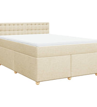 Boxspringbett mit Matratze Creme 140x200 cm Stoff