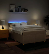 Boxspringbett mit Matratze Creme 140x200 cm Stoff
