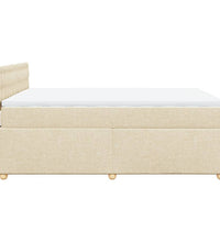 Boxspringbett mit Matratze Creme 140x200 cm Stoff
