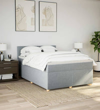Boxspringbett mit Matratze Hellgrau 160x200 cm Stoff
