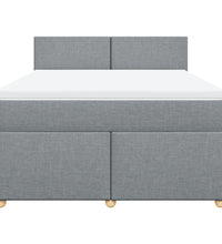 Boxspringbett mit Matratze Hellgrau 160x200 cm Stoff