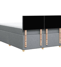 Boxspringbett mit Matratze Hellgrau 160x200 cm Stoff
