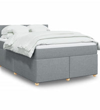 Boxspringbett mit Matratze Hellgrau 160x200 cm Stoff