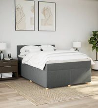 Boxspringbett mit Matratze Dunkelgrau 160x200 cm Stoff