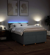 Boxspringbett mit Matratze Dunkelgrau 160x200 cm Stoff