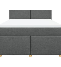Boxspringbett mit Matratze Dunkelgrau 160x200 cm Stoff