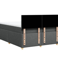 Boxspringbett mit Matratze Dunkelgrau 160x200 cm Stoff