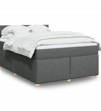 Boxspringbett mit Matratze Dunkelgrau 160x200 cm Stoff