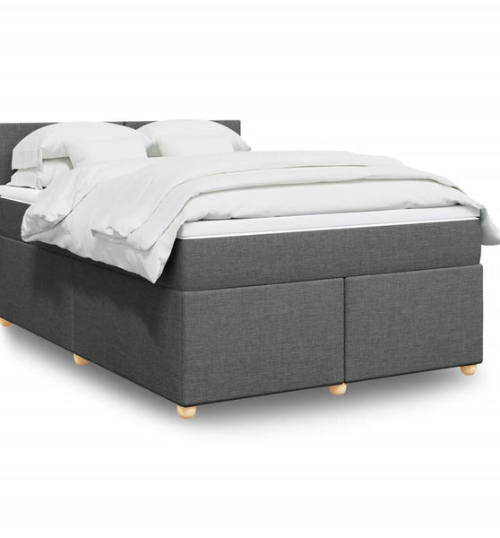 Boxspringbett mit Matratze Dunkelgrau 160x200 cm Stoff