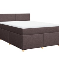 Boxspringbett mit Matratze Dunkelbraun 160x200 cm Stoff