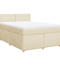 Boxspringbett mit Matratze Creme 160x200 cm Stoff