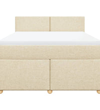 Boxspringbett mit Matratze Creme 160x200 cm Stoff