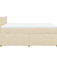 Boxspringbett mit Matratze Creme 160x200 cm Stoff