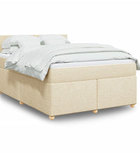 Boxspringbett mit Matratze Creme 160x200 cm Stoff