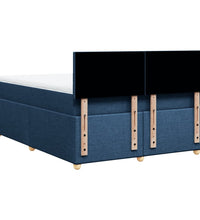 Boxspringbett mit Matratze Blau 160x200 cm Stoff