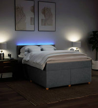 Boxspringbett mit Matratze Hellgrau 160x200 cm Stoff