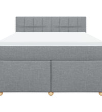 Boxspringbett mit Matratze Hellgrau 160x200 cm Stoff