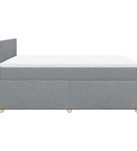 Boxspringbett mit Matratze Hellgrau 160x200 cm Stoff