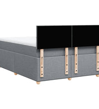 Boxspringbett mit Matratze Hellgrau 160x200 cm Stoff