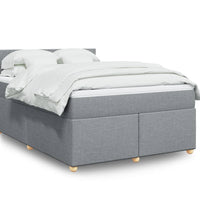 Boxspringbett mit Matratze Hellgrau 160x200 cm Stoff