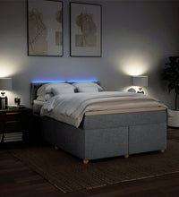 Boxspringbett mit Matratze Hellgrau 160x200 cm Stoff