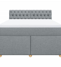 Boxspringbett mit Matratze Hellgrau 160x200 cm Stoff