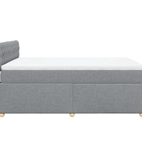 Boxspringbett mit Matratze Hellgrau 160x200 cm Stoff