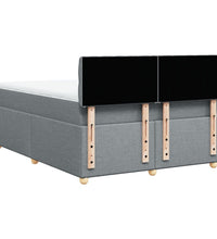 Boxspringbett mit Matratze Hellgrau 160x200 cm Stoff