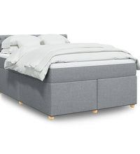 Boxspringbett mit Matratze Hellgrau 160x200 cm Stoff