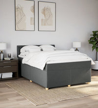 Boxspringbett mit Matratze Dunkelgrau 160x200 cm Stoff
