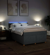 Boxspringbett mit Matratze Dunkelgrau 160x200 cm Stoff