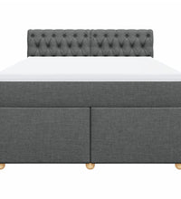 Boxspringbett mit Matratze Dunkelgrau 160x200 cm Stoff