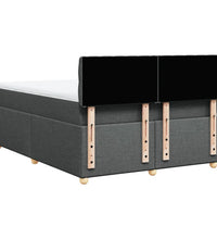 Boxspringbett mit Matratze Dunkelgrau 160x200 cm Stoff