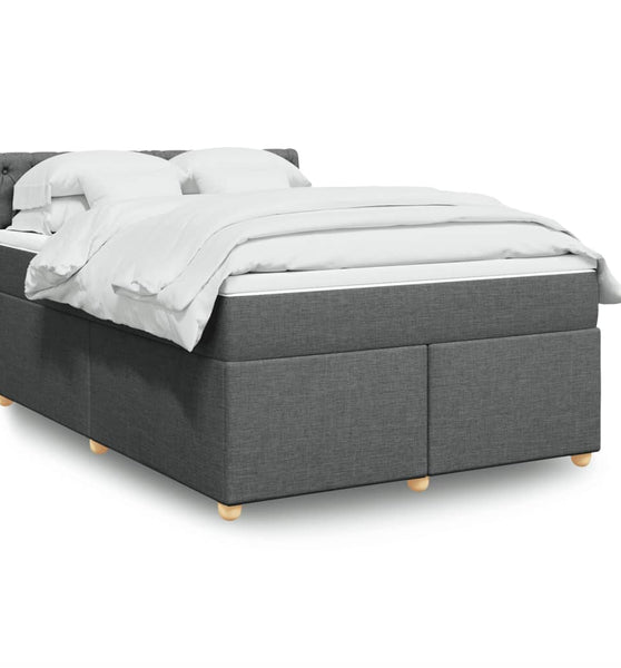 Boxspringbett mit Matratze Dunkelgrau 160x200 cm Stoff