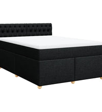 Boxspringbett mit Matratze Schwarz 160x200 cm Stoff