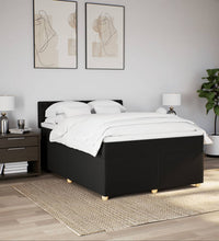 Boxspringbett mit Matratze Schwarz 160x200 cm Stoff