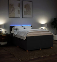 Boxspringbett mit Matratze Schwarz 160x200 cm Stoff