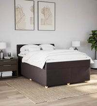 Boxspringbett mit Matratze Dunkelbraun 160x200 cm Stoff