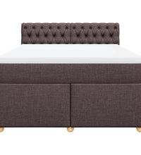 Boxspringbett mit Matratze Dunkelbraun 160x200 cm Stoff