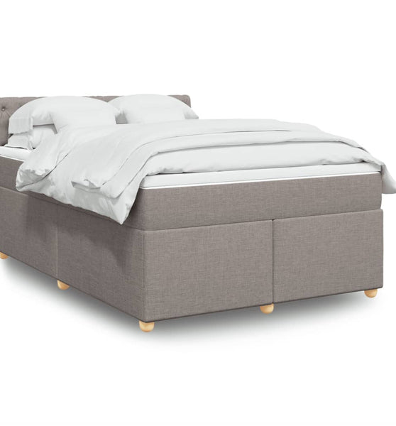 Boxspringbett mit Matratze Taupe 160x200 cm Stoff