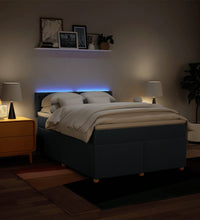 Boxspringbett mit Matratze Blau 160x200 cm Stoff
